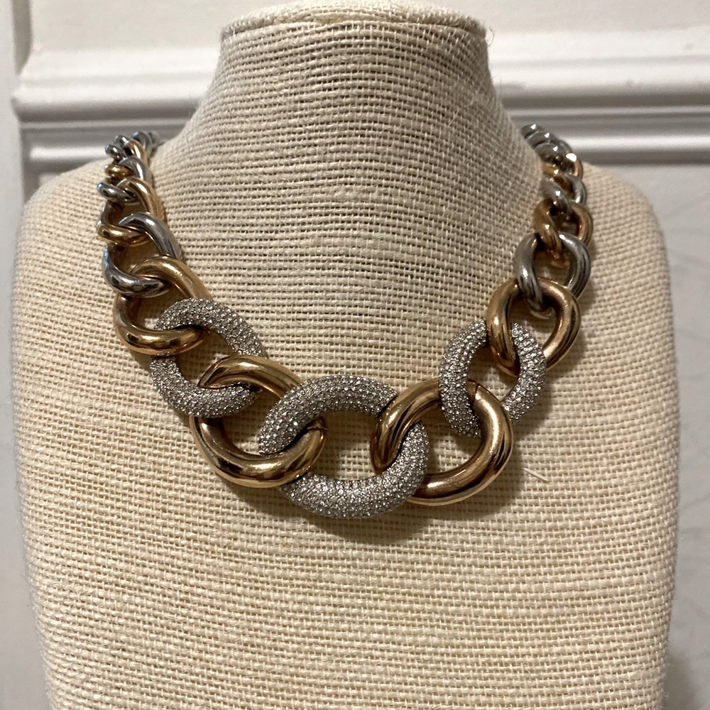 Swarovski Bound Large Necklace Rose Gold and Palladium Plated